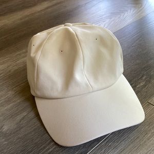 white lululemon flat brim hat